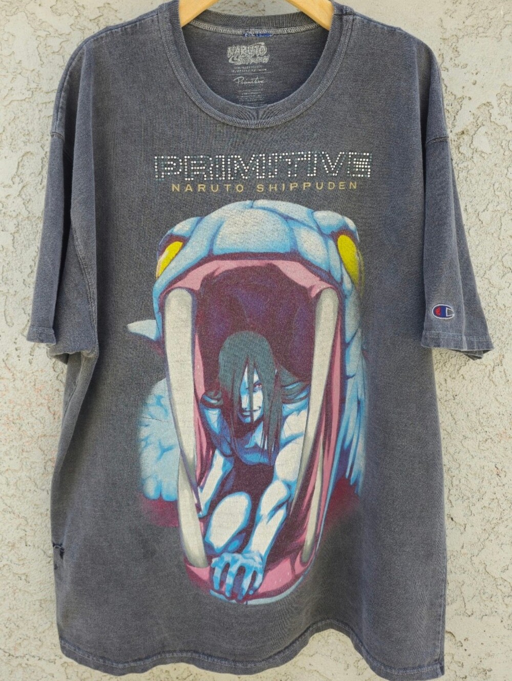 Primitive x Naruto Shippuden Orochimaru Washed T-Shirt Size Large Champion